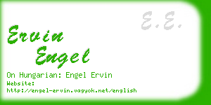 ervin engel business card